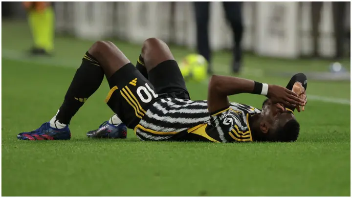 Paul Pogba reacts after pulling up with an injury during the Serie A match between Juventus and US Cremonese at Allianz Stadium. Photo by Jonathan Moscrop.Source: Getty Images